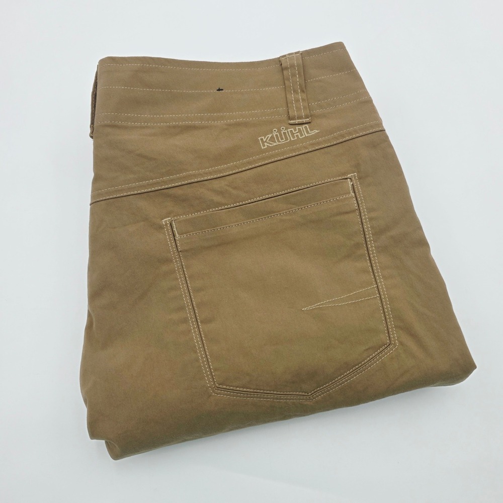 Kuhl Mens 35X32 Hiking Pants Tan Khaki Outdoor Travel Klassik Fit Stretch